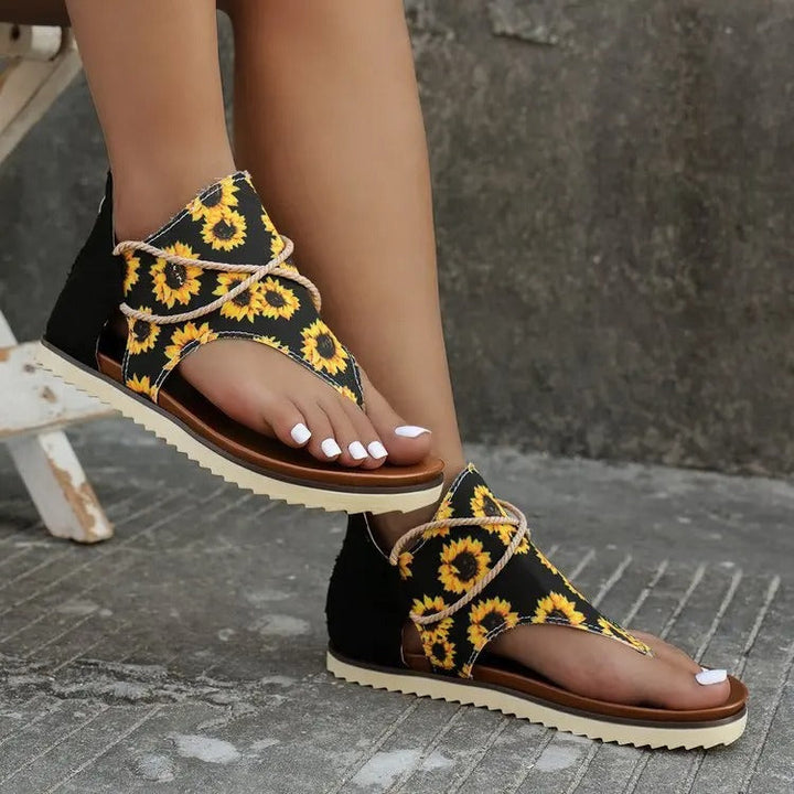 Orthopädische Sommersandalen Damen | Trendig | Komfort | Luftige Passform-Gelb-36-Luzern Mode
