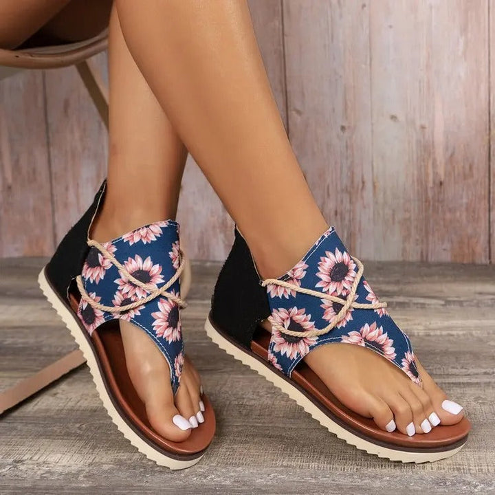 Orthopädische Sommersandalen Damen | Trendig | Komfort | Luftige Passform-Marineblau-36-Luzern Mode