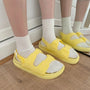 Plateau Sandalen Damen | verstellbare Riemen | luftiges Material | Sommerlook-Gelb-35-Luzern Mode