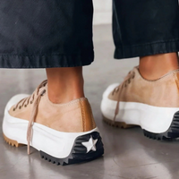 Damen Sneaker mit Plateau und Stern-Detail für Alltag-Luzern Mode