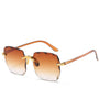 Randlose Sonnenbrille | UV400-Schutz | Rechteckige Gläser | Ultraleicht & blendfrei-Braun-Luzern Mode
