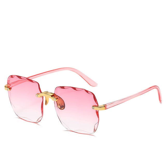 Randlose Sonnenbrille | UV400-Schutz | Rechteckige Gläser | Ultraleicht & blendfrei-Rosa-Luzern Mode