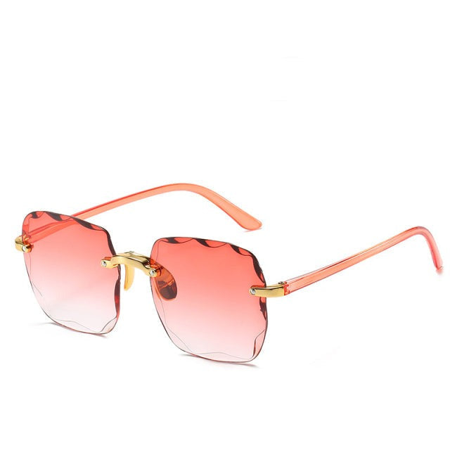Randlose Sonnenbrille | UV400-Schutz | Rechteckige Gläser | Ultraleicht & blendfrei-Rot-Luzern Mode