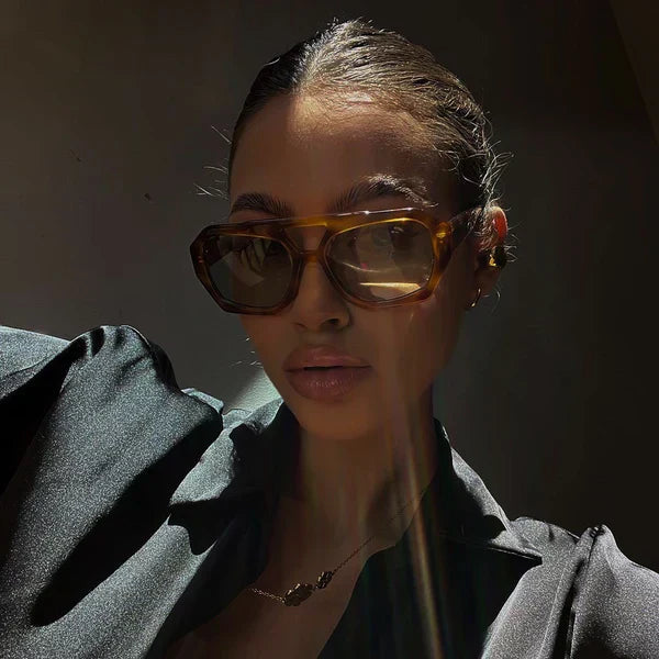 Damen Sonnenbrille | Glamour | 5-Eckig | Glänzend | Print | Eyecatcher-Luzern Mode