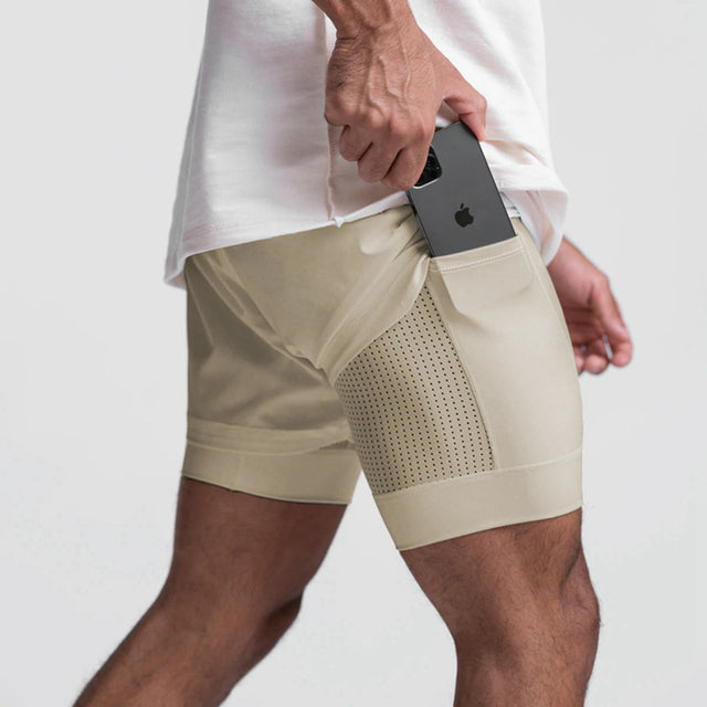 Trainingsshorts Herren | Schnell trocknend | Innenhose | Für Sport & Freizeit-Khaki-S-Luzern Mode
