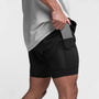 Trainingsshorts Herren | Schnell trocknend | Innenhose | Für Sport & Freizeit-Schwarz (mit weißem oder schwarzem Innenfutter)-S-Luzern Mode