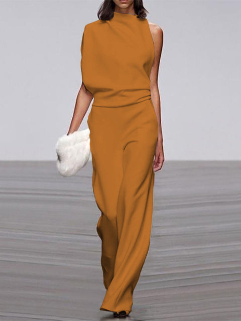 Damen-Jumpsuit | Ärmellos | Stilvoll | Bequem | Vielseitig | Elegant | Trendy-Gelb-32-Luzern Mode