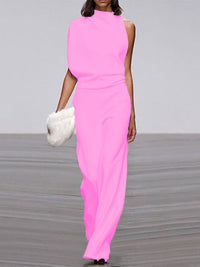 Damen-Jumpsuit | Ärmellos | Stilvoll | Bequem | Vielseitig | Elegant | Trendy-Rosa-32-Luzern Mode