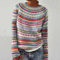 Vintage Strickpullover Damen - Retro Design, Bequem, Warm-S-Luzern Mode