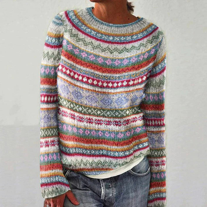 Vintage Strickpullover Damen - Retro Design, Bequem, Warm-S-Luzern Mode