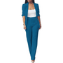 Eleganter Damenanzug Business-Outfit mit Blazer und Hose-Blaugrün-S-Luzern Mode