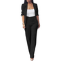 Eleganter Damenanzug Business-Outfit mit Blazer und Hose-Schwarz-S-Luzern Mode