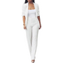 Eleganter Damenanzug Business-Outfit mit Blazer und Hose-Weiß-S-Luzern Mode