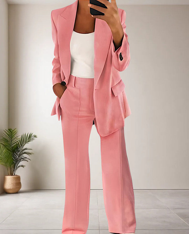 Eleganter Damen Anzug für Büro und Business Meetings-S-Rosa-Luzern Mode