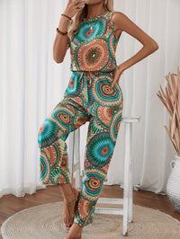 Jumpsuit Damen Sommer | Mandala Boho Look | Ärmellos | Leicht und luftig-Luzern Mode