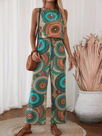 Jumpsuit Damen Sommer | Mandala Boho Look | Ärmellos | Leicht und luftig-S-Luzern Mode