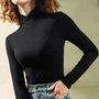 Damen Rollkragenpullover aus Strick für Herbst/Winter-Schwarz-S-Luzern Mode