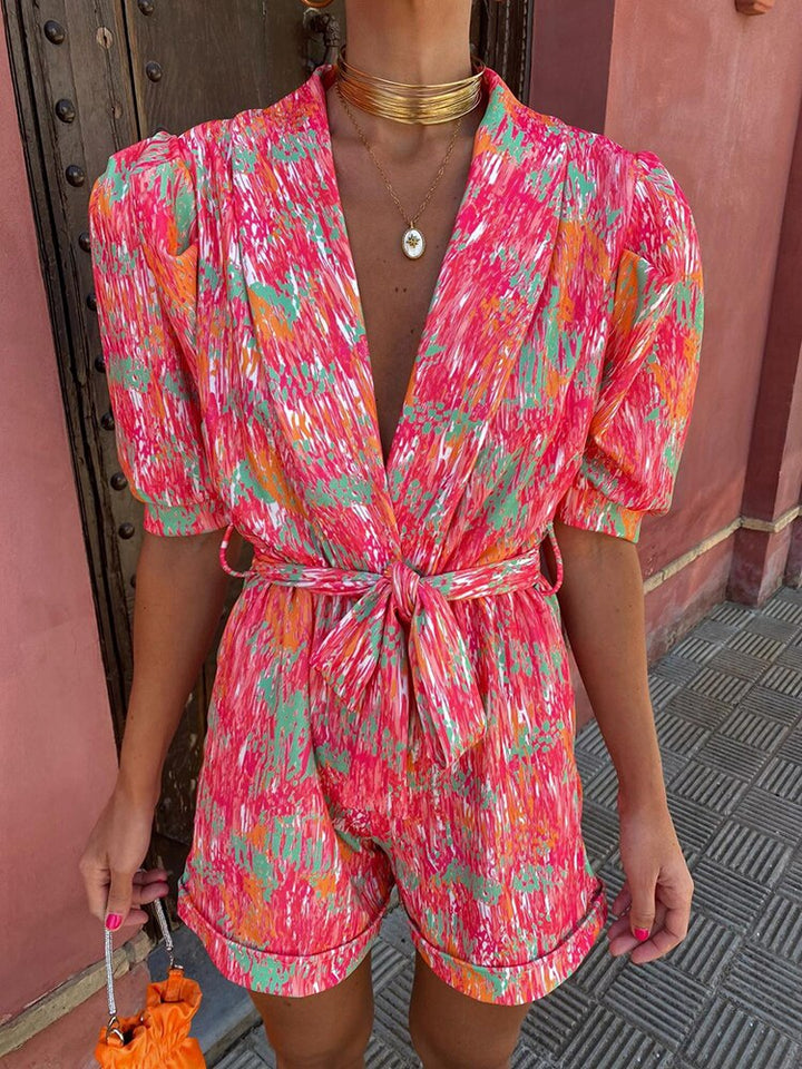 Trendiger Sommer Jumpsuit Damen | V-Ausschnitt Playsuit | Festival Outfit-Luzern Mode