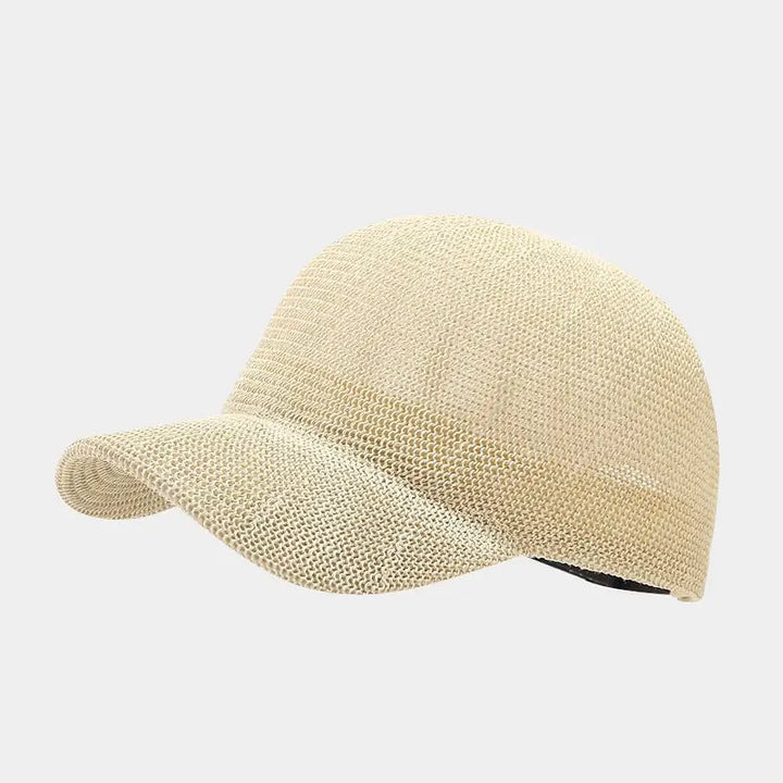 Damen Sonnenhut Sommer | Geflochtener UV-Hut | Trendiger Hut mit breiter Krempe-Beige-Luzern Mode