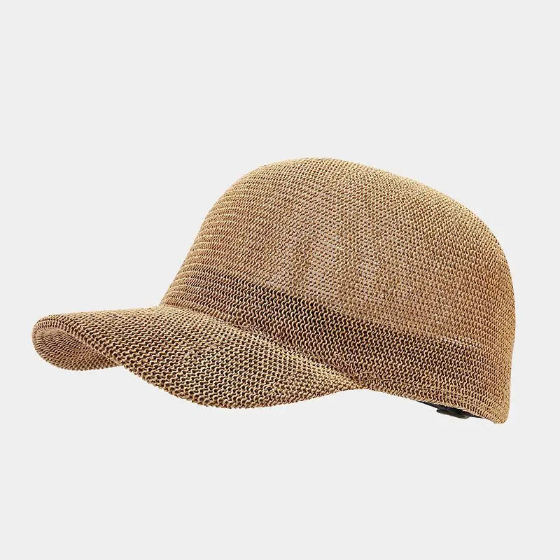 Damen Sonnenhut Sommer | Geflochtener UV-Hut | Trendiger Hut mit breiter Krempe-Braun-Luzern Mode