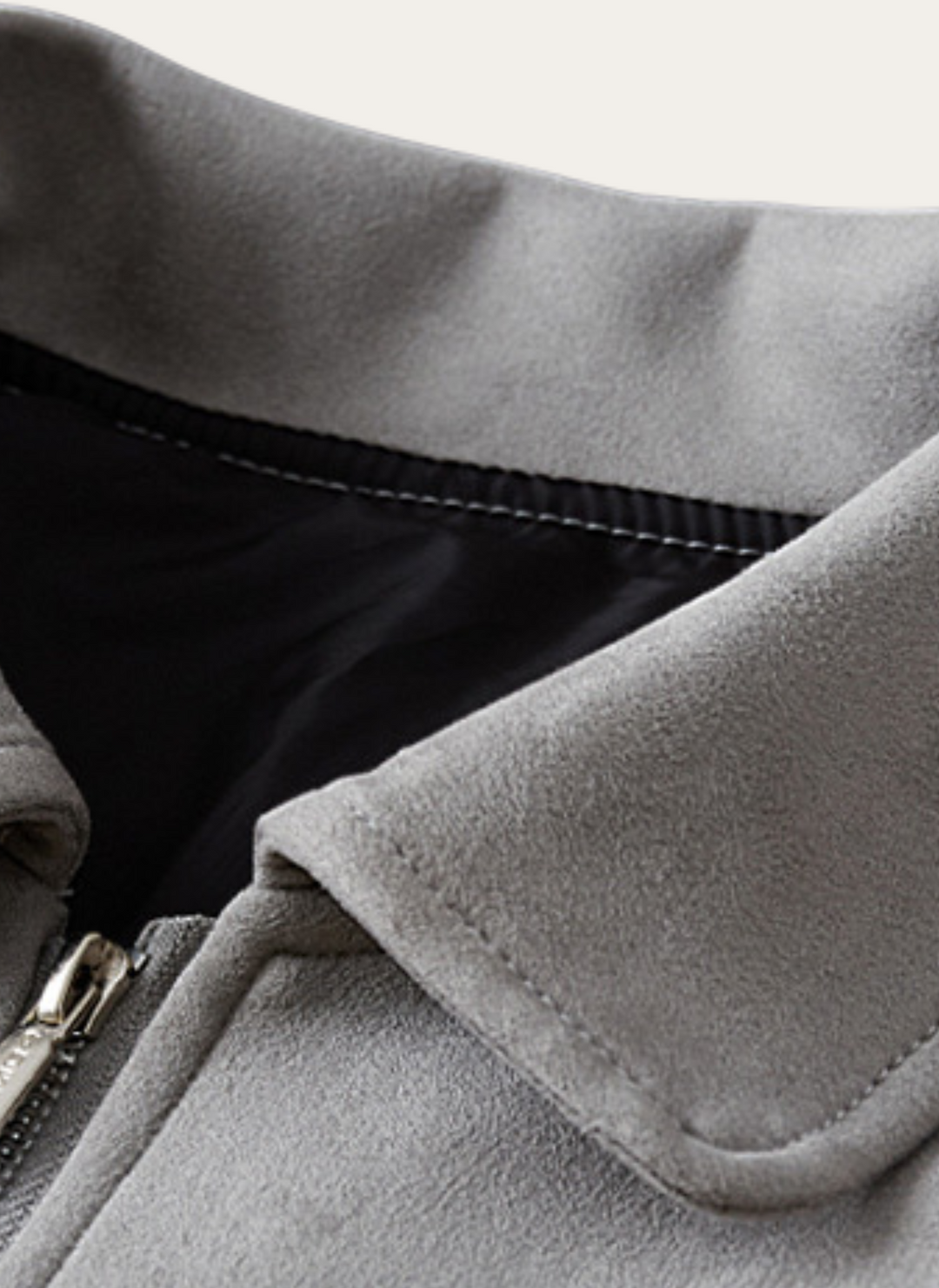 Graue Herrenjacke | Warm | Modern | Fleecefutter | Reißverschluss | Kragen-Luzern Mode
