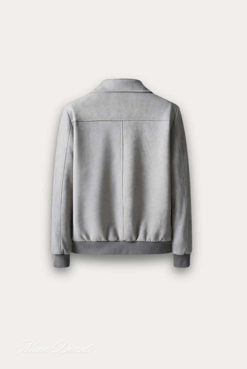Graue Herrenjacke | Warm | Modern | Fleecefutter | Reißverschluss | Kragen-Luzern Mode
