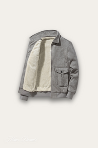 Graue Herrenjacke | Warm | Modern | Fleecefutter | Reißverschluss | Kragen-Luzern Mode