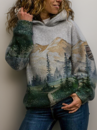 Damen Hoodie mit Berglandschafts-Motiv für Outdoor-Abenteuer-7-S-Luzern Mode