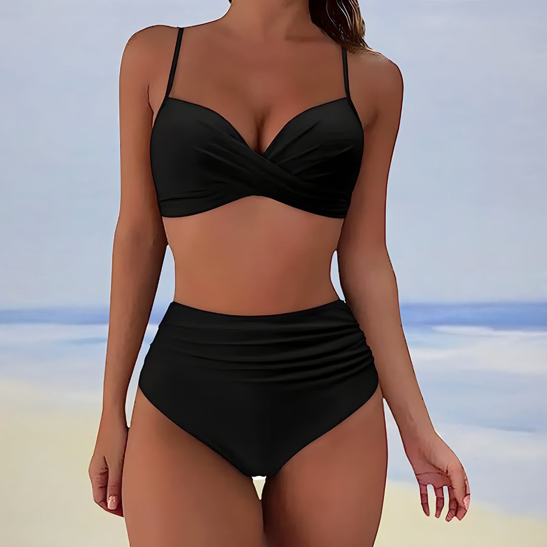 High-Waist Bikini Damen | Figurformend | Bequem | Trendy | Bademode Sommer-Luzern Mode