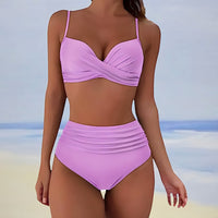 High-Waist Bikini Damen | Figurformend | Bequem | Trendy | Bademode Sommer-Luzern Mode