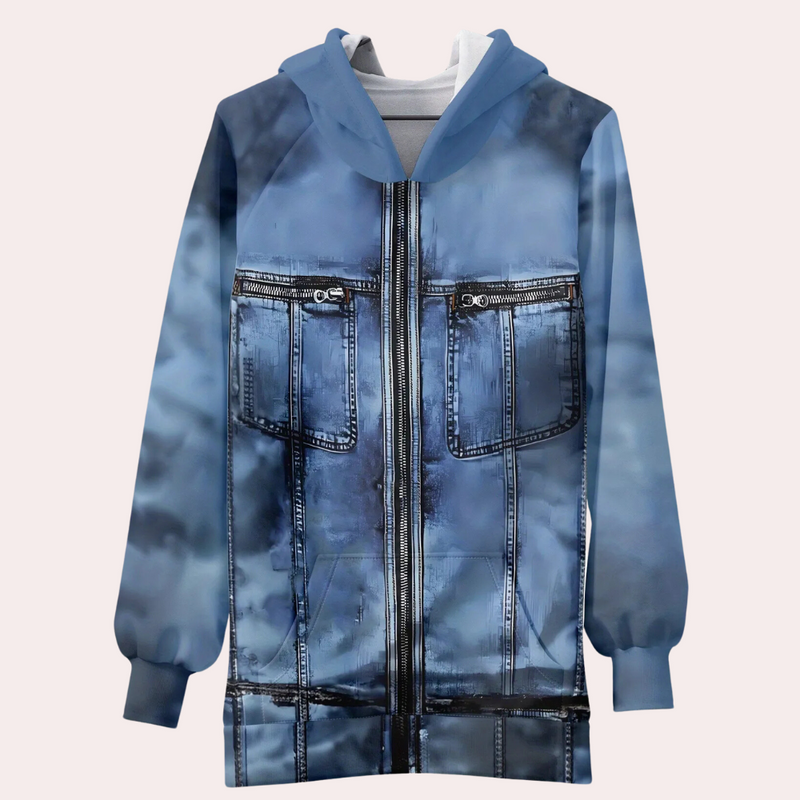 Herren Jeansjacke mit Kapuze - Modischer Denim-Look-Luzern Mode