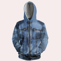 Herren Jeansjacke mit Kapuze - Modischer Denim-Look-S-Luzern Mode