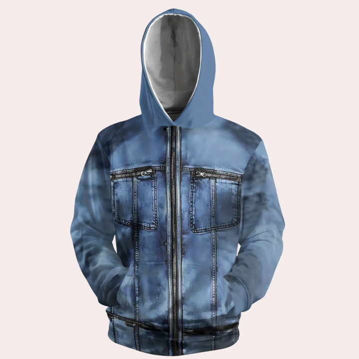 Herren Jeansjacke mit Kapuze - Modischer Denim-Look-S-Luzern Mode
