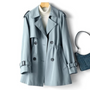 Damen Trenchcoat Herbstmode - Eleganter Mantel für Sie-Blau-M-Luzern Mode