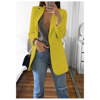 Damen Blazer Elegant Business Casual für Büro und Alltag-Gelb-S-Luzern Mode