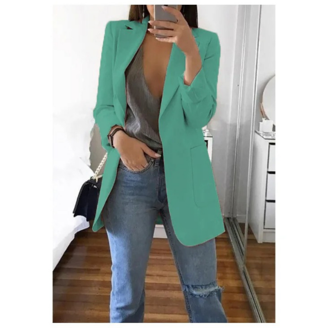 Damen Blazer Elegant Business Casual für Büro und Alltag-Hellblau-S-Luzern Mode