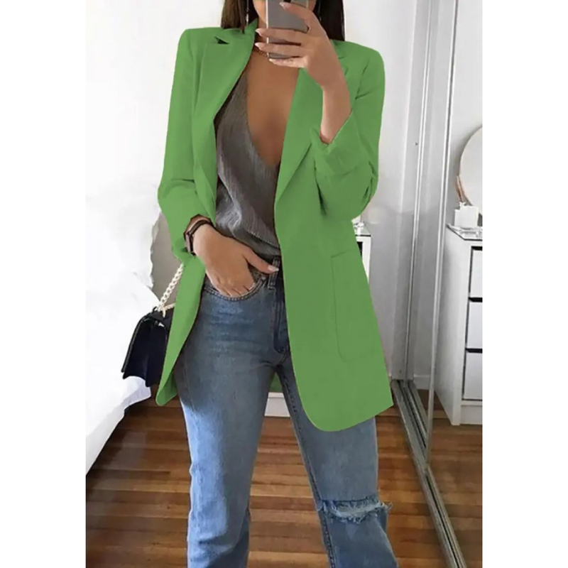 Damen Blazer Elegant Business Casual für Büro und Alltag-Hellgrün-S-Luzern Mode
