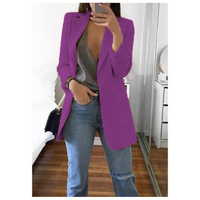 Damen Blazer Elegant Business Casual für Büro und Alltag-Lila-S-Luzern Mode