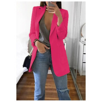 Damen Blazer Elegant Business Casual für Büro und Alltag-Rosa-S-Luzern Mode