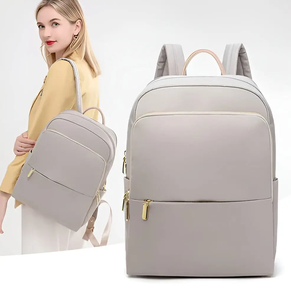 Wasserdichter Laptop Rucksack für Damen und Herren 15 Zoll-Grau-Luzern Mode