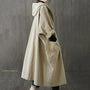 Damen Trenchcoat | Oversized | Einheitsgröße | Knöpfe | Wasserabweisend-Khaki-Luzern Mode