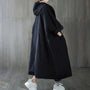 Damen Trenchcoat | Oversized | Einheitsgröße | Knöpfe | Wasserabweisend-Schwarz-Luzern Mode