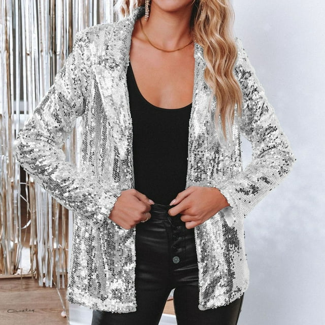 Pailletten Blazer Damen - Eleganter Party Look für Events-Luzern Mode