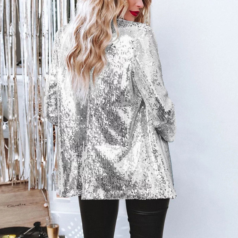 Pailletten Blazer Damen - Eleganter Party Look für Events-Luzern Mode