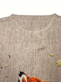 Damen Strickpullover mit Fuchs Stickerei - Herbstmode 2023-Luzern Mode