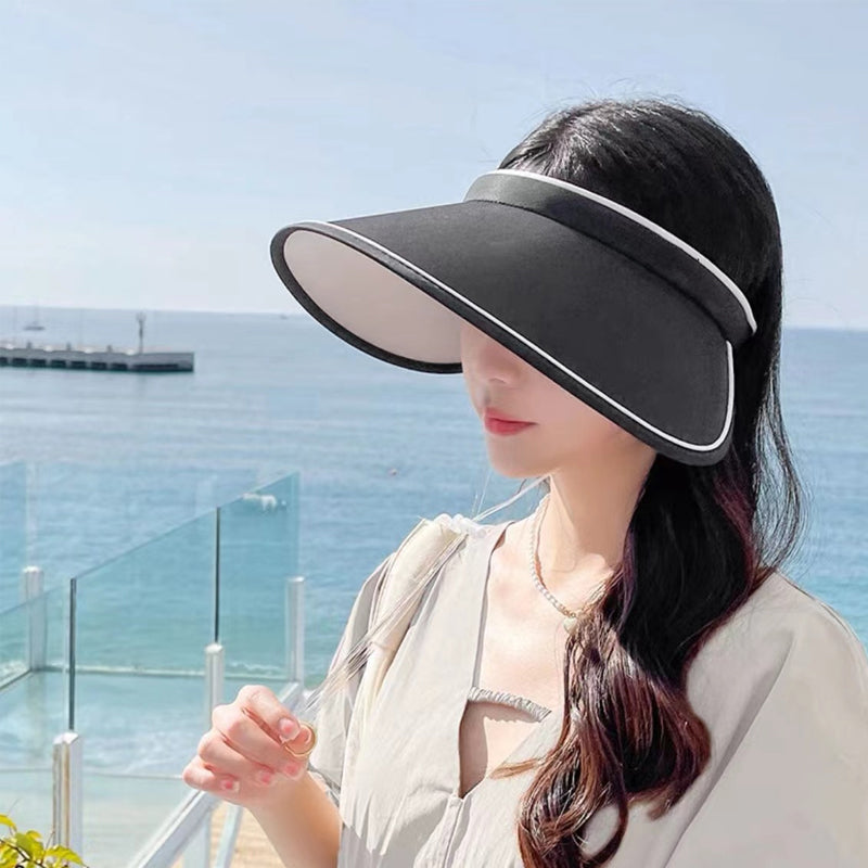 Damen Sonnenhut faltbar UV-Schutz | Roll-up Hut mit breiter Krempe Sommer-Luzern Mode