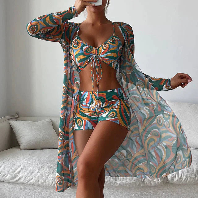 Bikini Damen Sommer | Figurbetont & bequem | Atmungsaktiv | Strand | Urlaub-Dunkelgrün-S-Luzern Mode