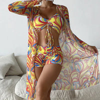 Bikini Damen Sommer | Figurbetont & bequem | Atmungsaktiv | Strand | Urlaub-Gelb-S-Luzern Mode