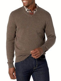 Herren Pullover aus Merinowolle - Eleganter Strickpullover-Braun-S-Luzern Mode