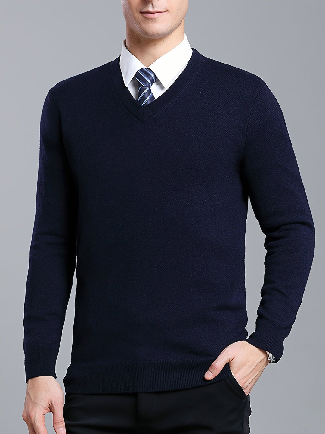 Herren Pullover aus Merinowolle - Eleganter Strickpullover-Luzern Mode